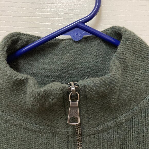 Banana Republic Waffle 1/4 Zip Pullover Sweater Green Mens Large - Picture 5 of 16